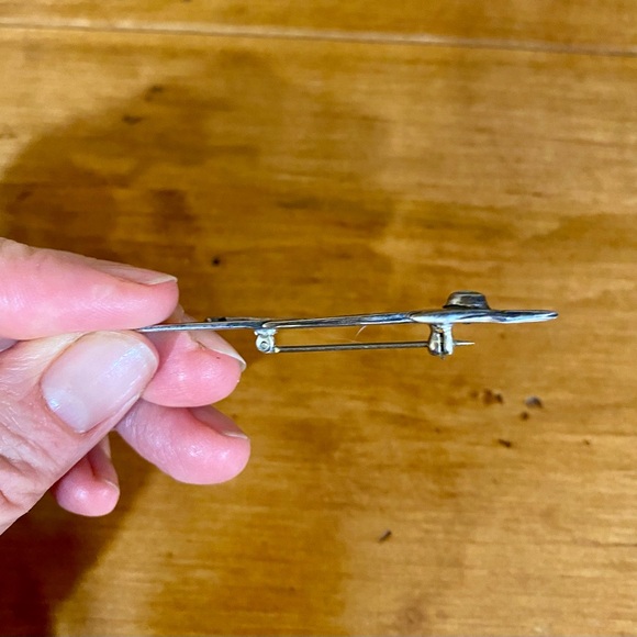 Vintage Native American Sterling Silver Roadrunner Pin Brooch with Turquoise Eye - Picture 3 of 6